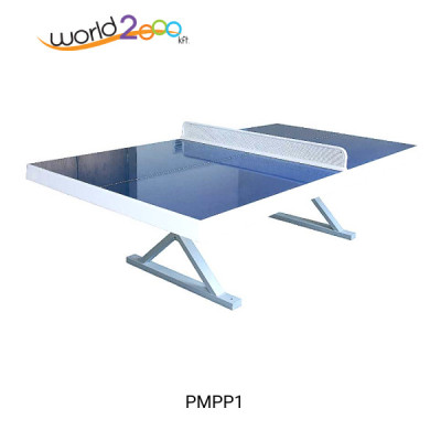 PMPP1- kültéri ping-pong asztal.  FVR poliészter asztallap, injektált üvegszálas maggal és keményedő gyantákkal megerősítve. A gélbevonatú borítás ütésvédelmet és vandálbiztos tulajdonságokat biztosít a labda tökéletes pattogása érdekében, valamint antiba