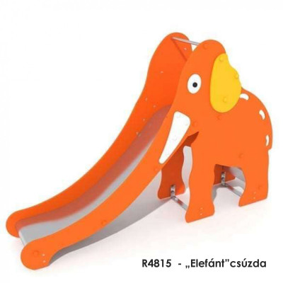 R4815  - „Elefánt”csúzda 9 éves korig. Rozsdamentes acél csúszda, műanyag oldalakkal. 