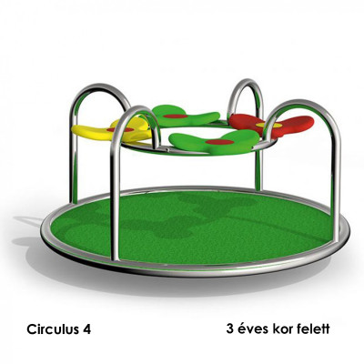 Circulus 4 - Körhinta: teljes egészében rozsdamentes acélból, csúszásmentes EPDM gumi granulátummal.