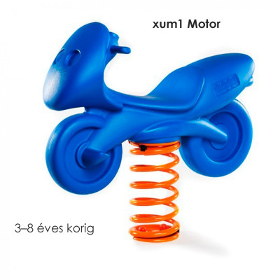 XUM1 Kék Motor polietilén rugós hinta. választható: kék és sárga színben 