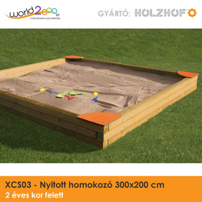 Nyitott homokozó 300x200 cm