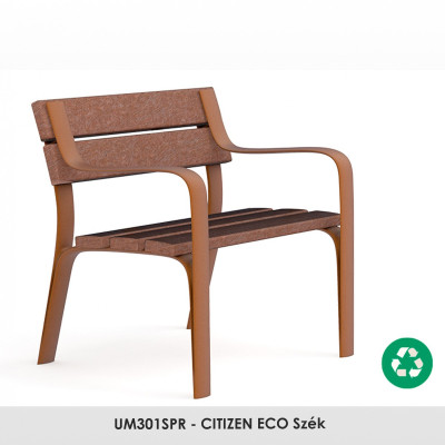 UM301SPR - CITIZEN ECO szék. Újrahasznosított műanyagból készült,amely szintén újrahasznosítható. Nincs szükség karbantartásra. Ez az anyag nem reped, reped, rothad és nem szárad ki. Rossz időjárási viszonyoknak nagyon ellenálló