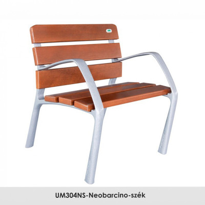 UM304NS-Neobarcino-szék. FSC; Fenntartható forrásokból származó fából készült, öntött alumínium lábakkal. A pad különböző fa színű kivitelben is kapható. 
