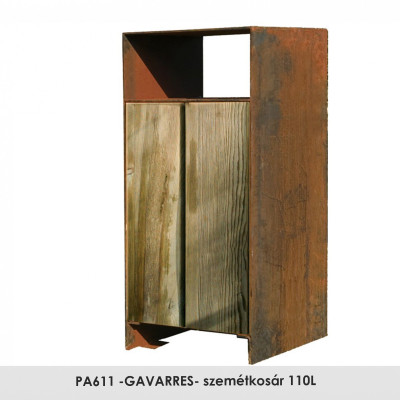 PA611 -GAVARRES- szemétkosár 110L , ez a szemétkosár egy család része, amely különböző kültérii bútorokat (szék, piknik asztal és padok) tartalmaz GAVARRES néven.