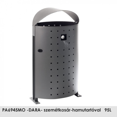 PA6945MO -DARA- szemétkosár-hamutartóval   95L , oldalán található praktikus hamutartó kulccsal nyitható, és az ajtón keresztül üríthető.