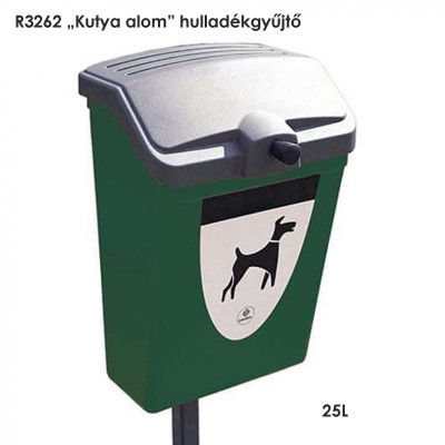 R3262 „Kutya alom” hulladékgyűjtő 25L-es oszlopra és falra egyaránt felszerelhető.