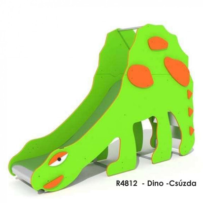 R4812  - Dino -Csúzda 9 éves korig. Rozsdamentes acél csúszda, műanyag oldalakkal. 