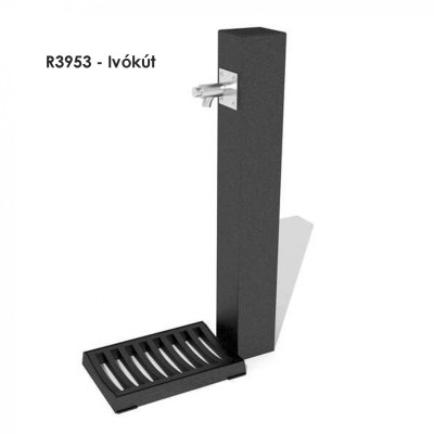 R3953 - Ivókút. Tartalmazza a padlórácsot és a  sárgaréz csapot időzített nyomógombbal. Bemeneti csatlakozás: 1/2"